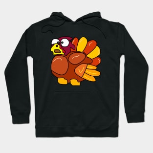 Chicken Turkey (eyes looking at the center and facing the left side) - Thanksgiving Hoodie